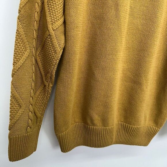 Lavane New York Women’s Marigold Mustard Yellow Chunky 3D Fisherman Knit Turtlen - Picture 9 of 15